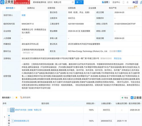 蔚來武漢布局新篇章 成立新能源科技公司，深化AI與軟件開發